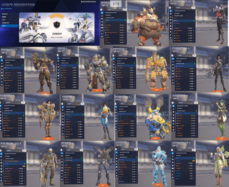 OW1 | Noire Widowmaker 28 skins 8 legendary